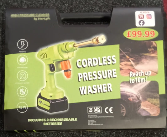 Cordless Pressure Washer With 2 Rechargeable Batteries