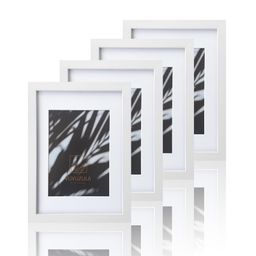 A4 Frame White Photo Frames A4 Picture Frames with Mount for A5 Photo Certificate Frame Set of 4 with Real Glass