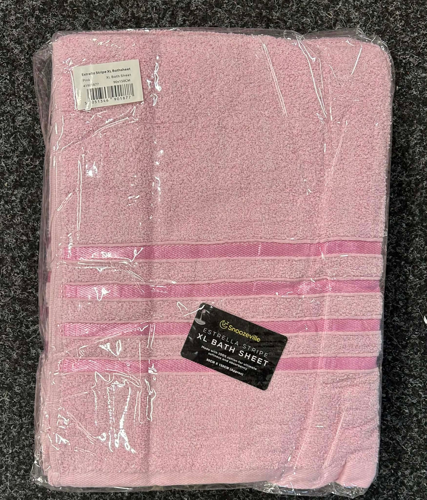 Striped Bath Sheet Towels 3 Pack 90x150cm Various Colours