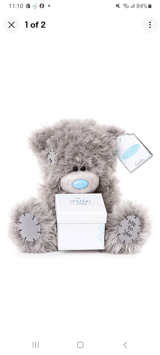 For A Special Friend Me To You Bear With Message In Box On Gift Plinth