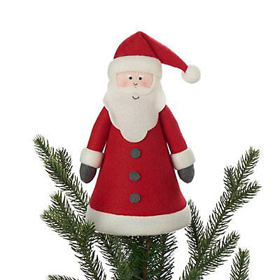 Red & white Felt & polyester (PES) Triangular Santa Tree topper