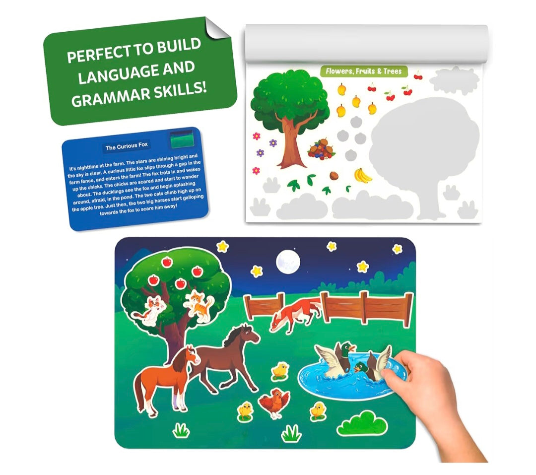 Skillmatics Activity Kit - Creative Storytelling & Skill Building with 150+ Reusable Stickers, Educational, Mess-Free Fun-Animal Adventures