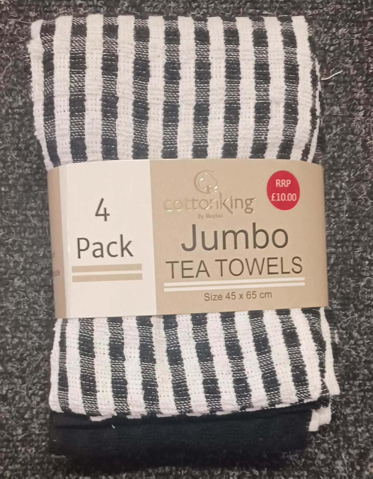 4 Pack CottonKing Jumbo Tea Towels
