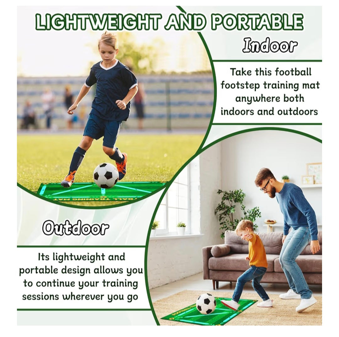 Football Training Mat XL 90x60cm, Footballs Gifts for Boys, Football Training Equipment for Dribble, Ball Control