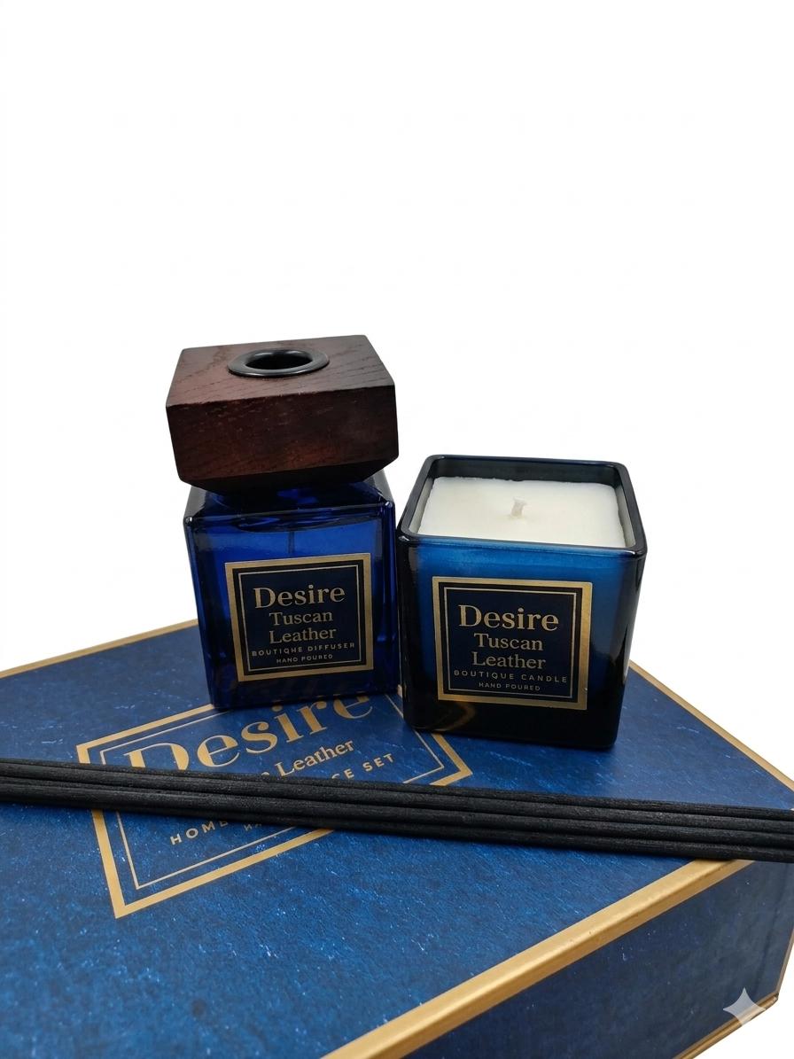Desire Tuscan Leather Home Fragrance Set