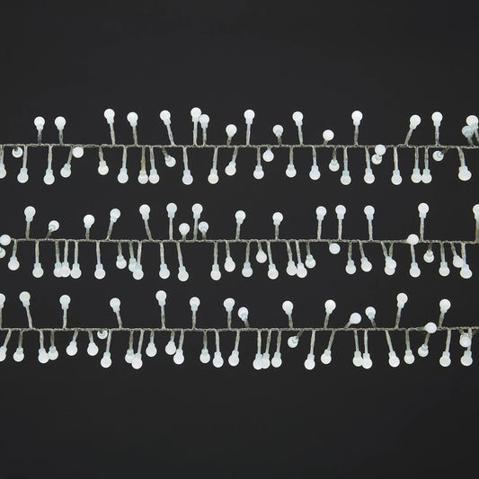 240 Ice white Berry LED Cluster string light With timer & 6m Clear cable