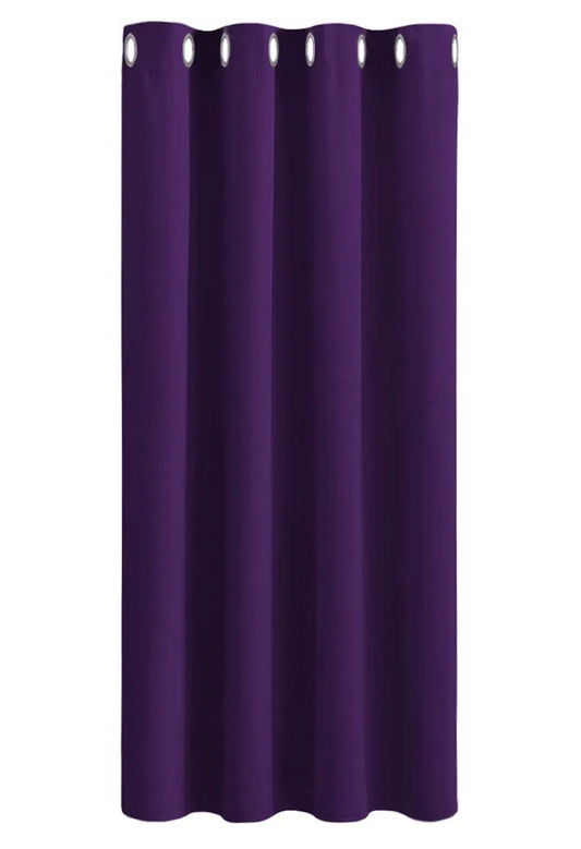 PONY DANCE Purple Blackout Curtain - Sold as 1 Panel 52 x 45-inch Short Caravan Curtain Super Soft Solid Lining Fabric Ring Top Blackout Panel for Boys Room, Nursery Room