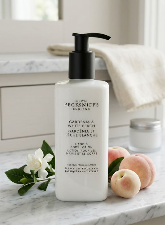 Pecksniff's Gardenia & White Peach Hand & Body Lotion 300ml