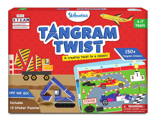 Skillmatics Tangram Sticker Puzzles - Educational Activity with 150+ Foam Tangram Stickers, Brain Teasers,