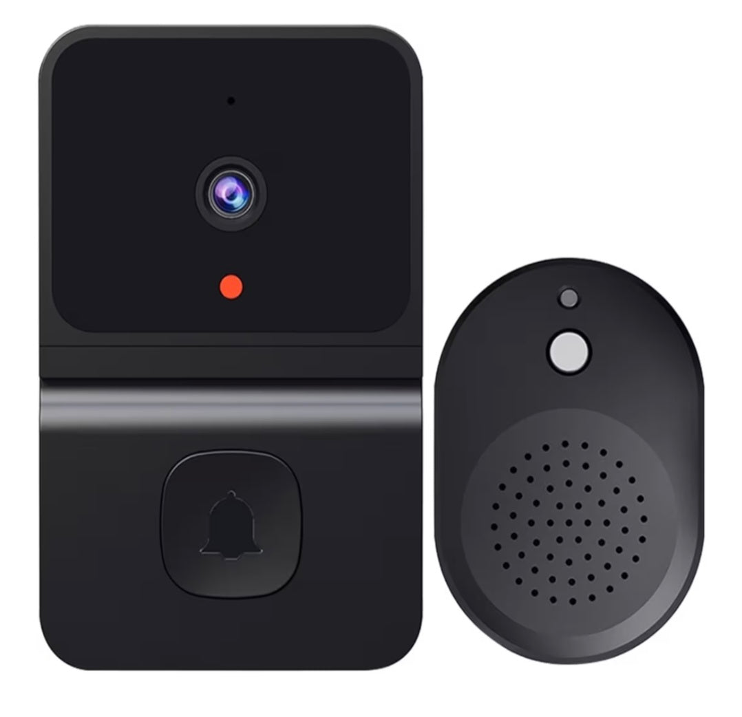 ThikK Smart Video Doorbell 2.4GHz WiFi Wireless Doorbell IR Night Vision Door Chime 100 Degree Wide Angle Live Intercom HD Kement/Tuya(Black Kement)