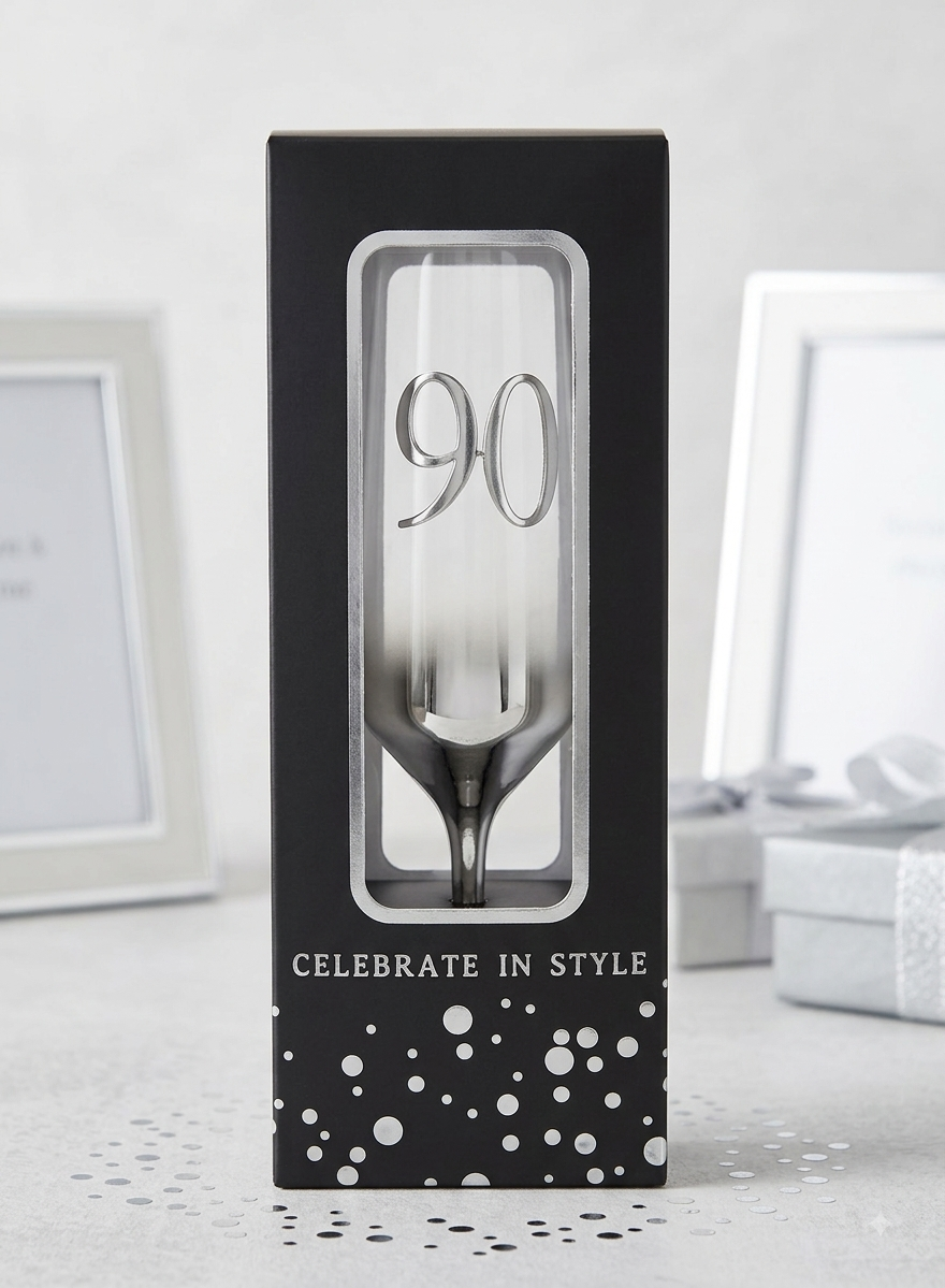 90th Birthday Champagne Flute In Gift Box
