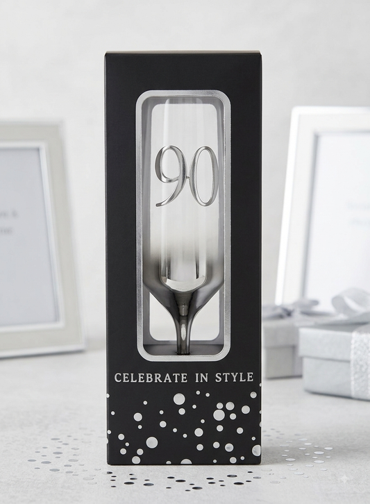 90th Birthday Champagne Flute In Gift Box
