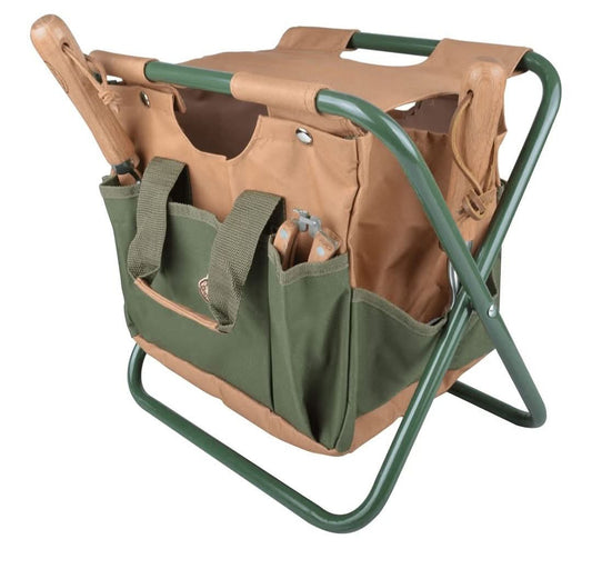 41 x 31 x 30cm Metal/ Textile Garden Stool - Green Chair