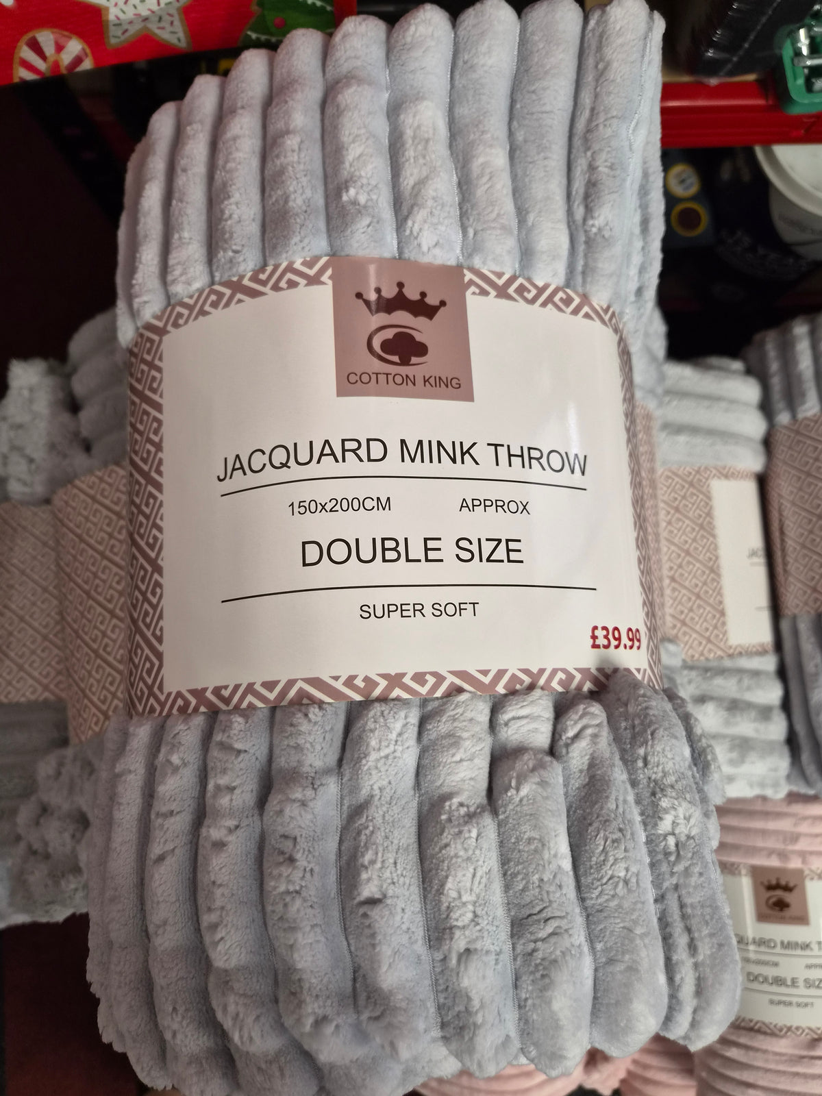 Jacquard Ribbed Mink Throw 150x220cm