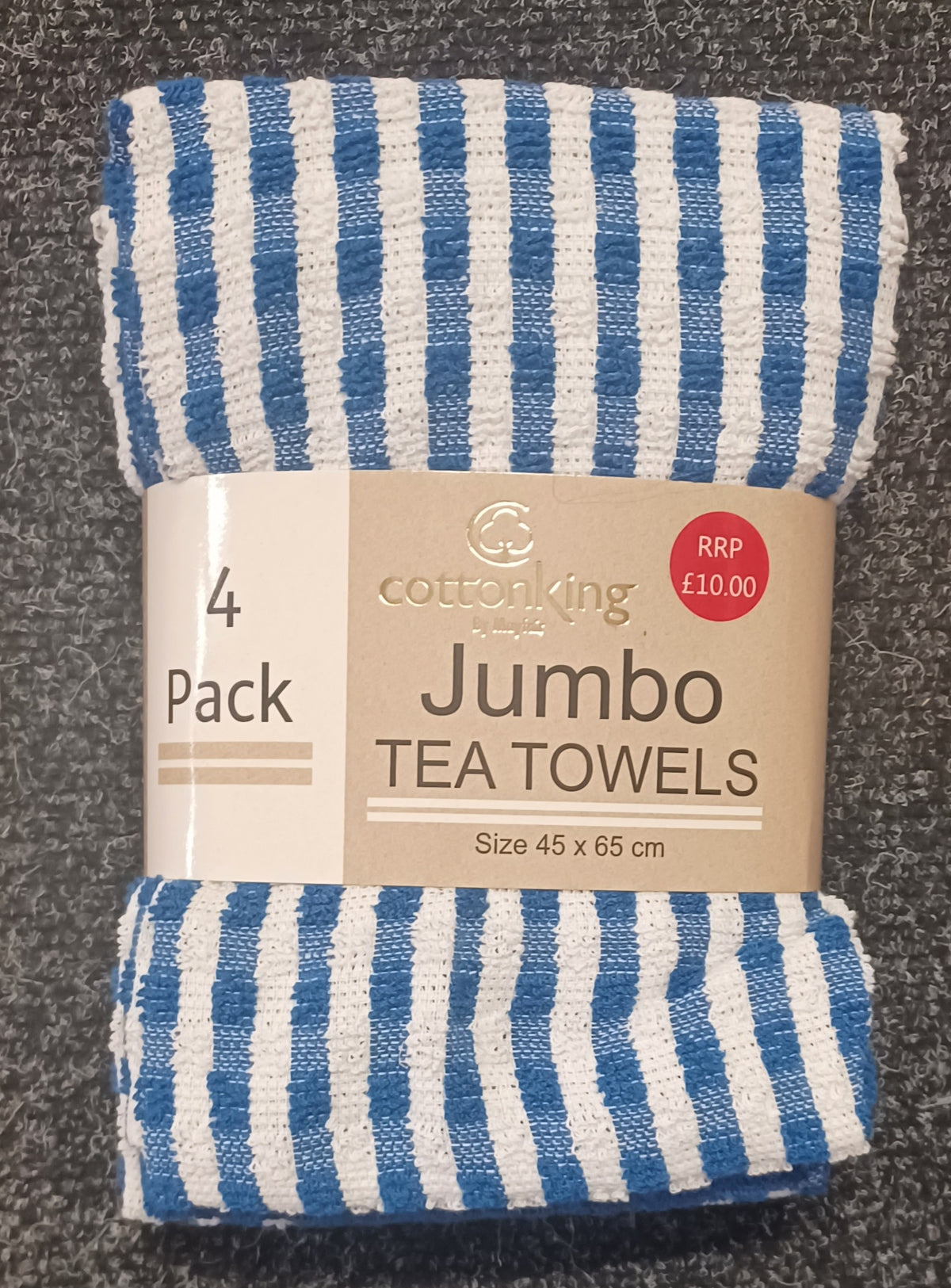 4 Pack CottonKing Jumbo Tea Towels