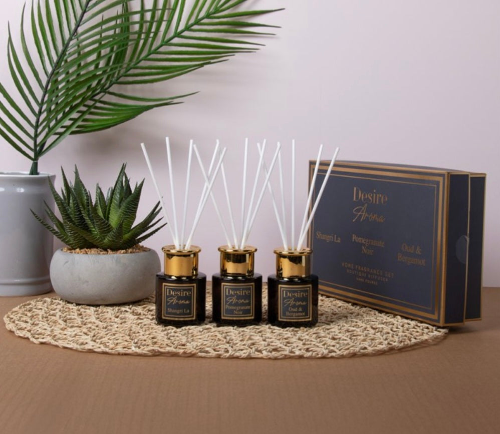 Set of 3 Black Diffusers 50ml each in gift box