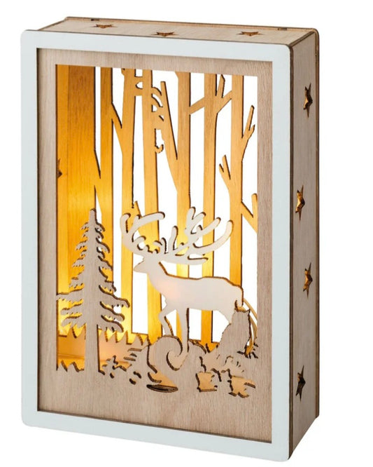 Framed Woodland Scene Indoor LED Light Decoration