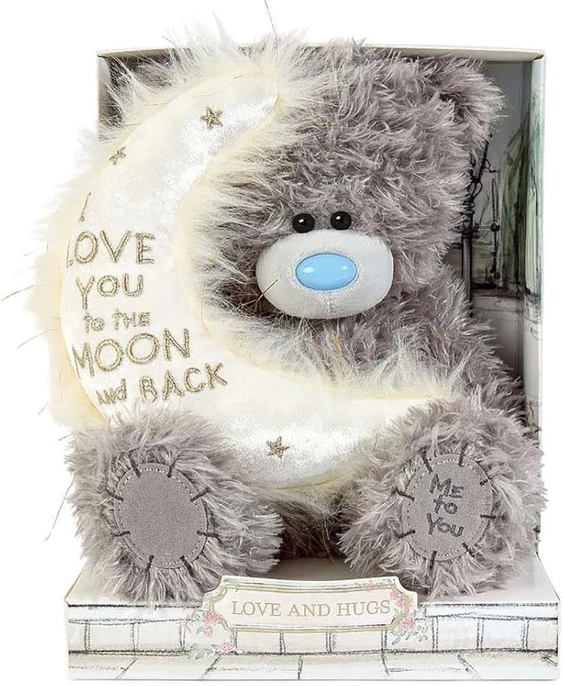 Me To You Tatty Teddy Cute Plush 'Love You To The Moon And Back' Bear 19cm-High Presented On Premium Gift Plinth - Signature Collection