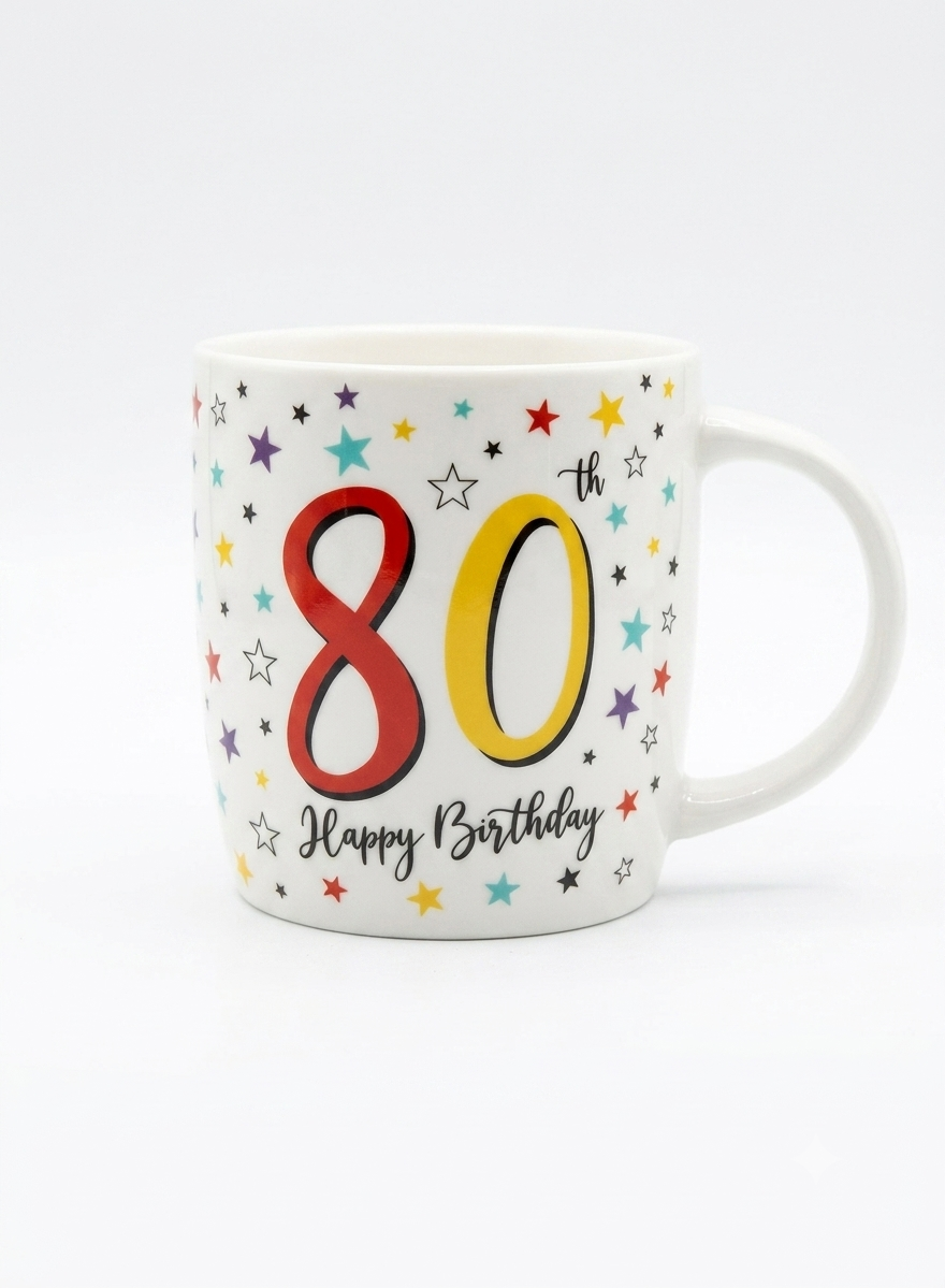 80th Birthday Ceramic Mugs