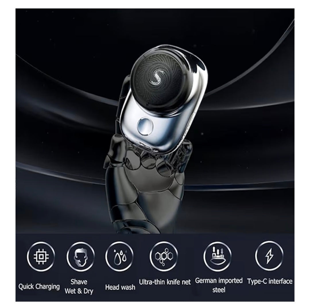 Portable Electric Shaver,Pocket Size,Wet and Dry Razor,USB Rechargeable Shaver Charging Easy One-Button Use Suitable for Travel (Blue)