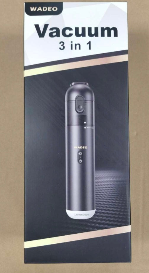 WADEO 14000Pa Handheld Vacuum Cleaner Battery Strong Cordless Car Vacuum Cleaner with LED and SOS Light, 6 in 1 Mini Vacuum Cleaner with Slim Body for Car, Pet, Home