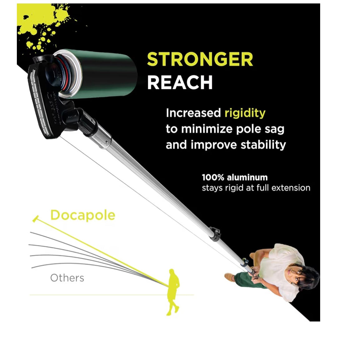 DOCAZOO Telescopic Pole for Cleaning - Window Cleaning Kit, Ceiling Cleaning, Feather Duster, Snow Removal, Window Squeegee, High Reach Indoor & Outdoor Kit - (30 Ft Extension Pole)