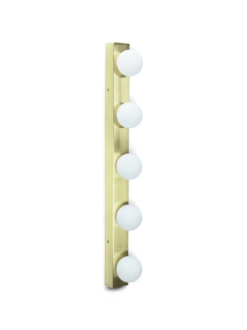Brushed Gold Hollywood IP44 Wired Wall Light
