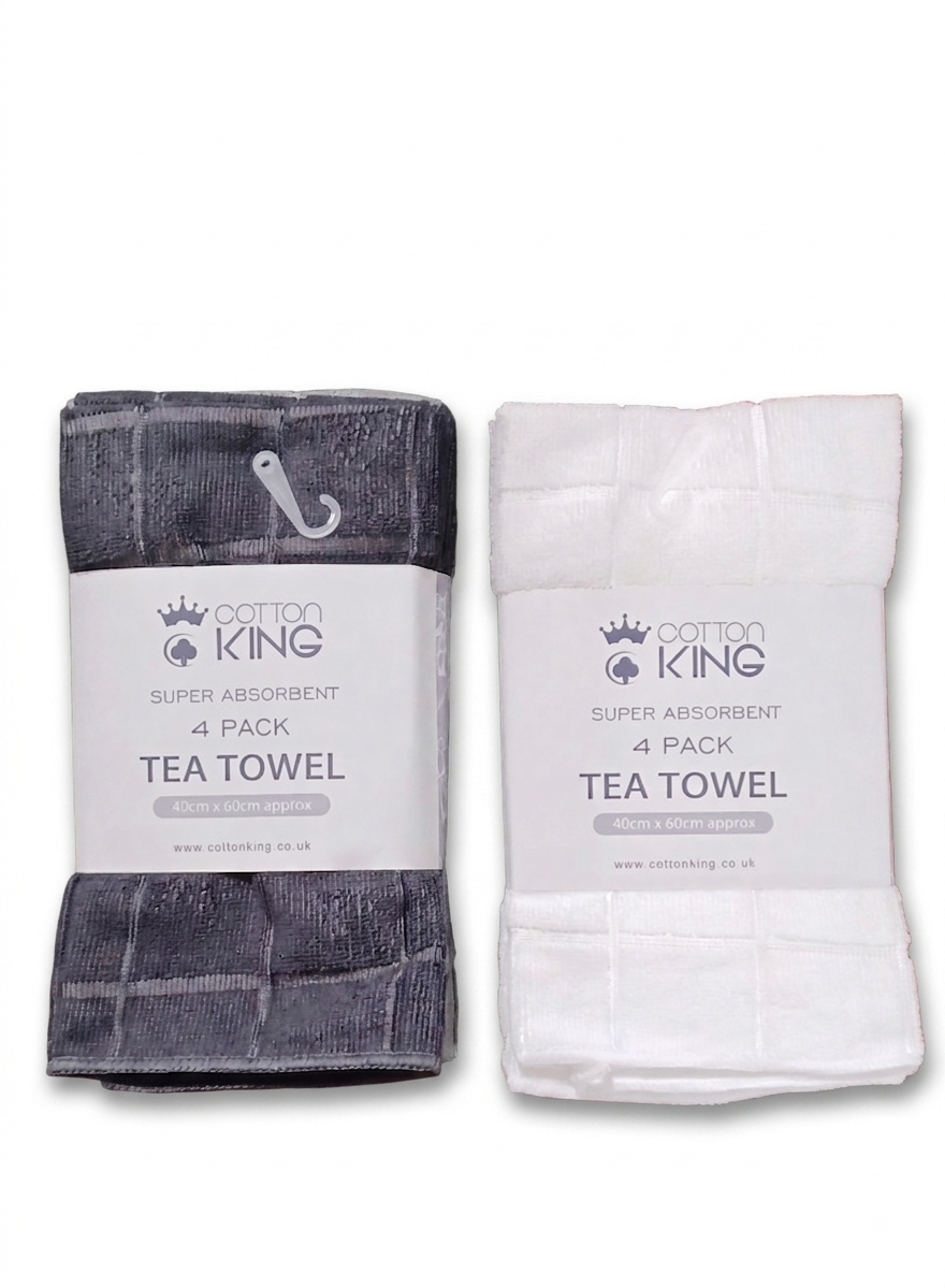 Set Of 4 Super Absorbant Kitchen Tea Towels