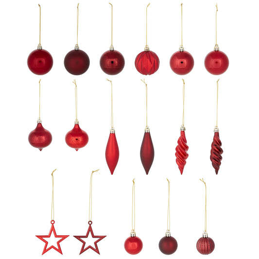 Hanging decoration set, Pack of 40 - Red
