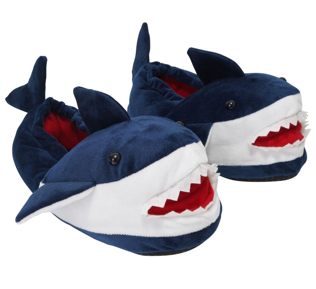 Kids Novelty 3D Shark Design Fullback Slippers