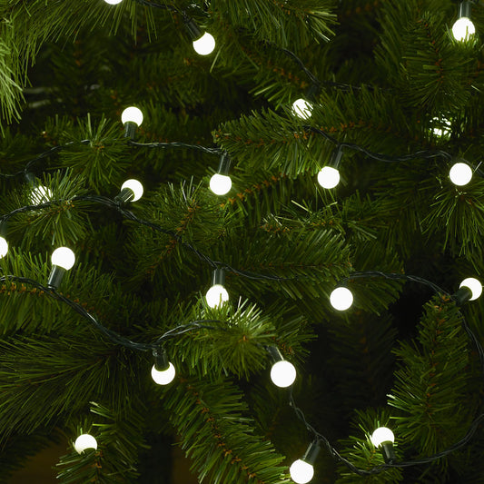 120 Ice white Berry LED String lights With timer function & 13.52m Green cable