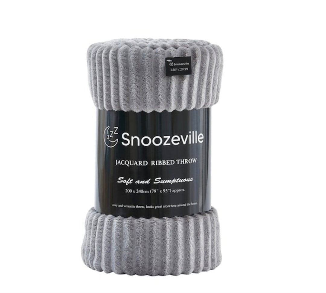Supersoft King Size Ribbed Blanket Throw 200x240cm 3 colours