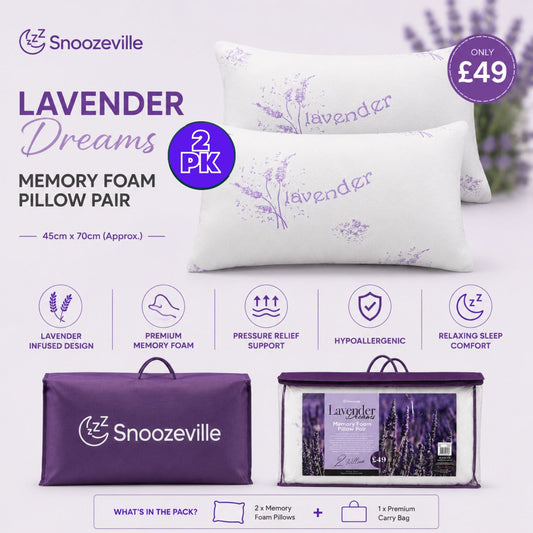 Pack of 2 Lavender Memory Foam Pillows RRP £49!