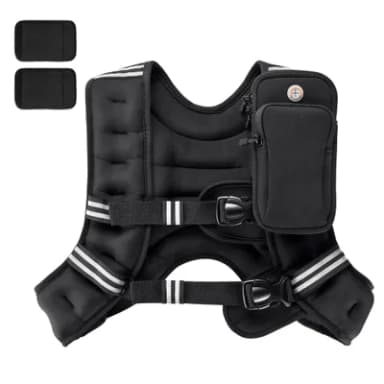 PACEARTH Weighted Vest, 10lb/12lb/16lb Weight Vest with Reflective Stripe, Body Weight Vests Adjustable for Men, Women Workout, Strength Training, Running, Walking, Jogging