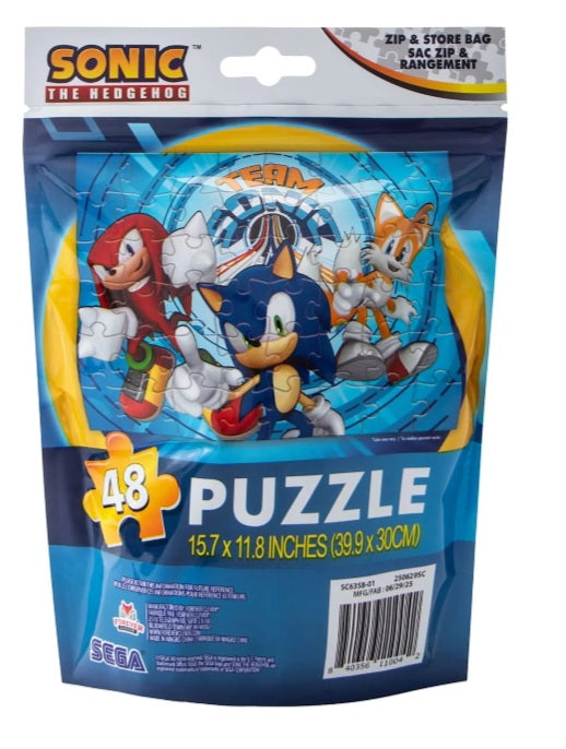 Sonic The Hedgehog 48 Piece Jisaw Puzzle.  Random Design Provided
