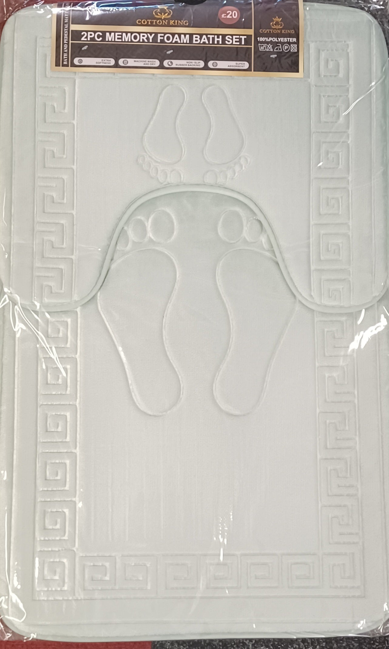 2PC Memory Foam Bath Mat Set