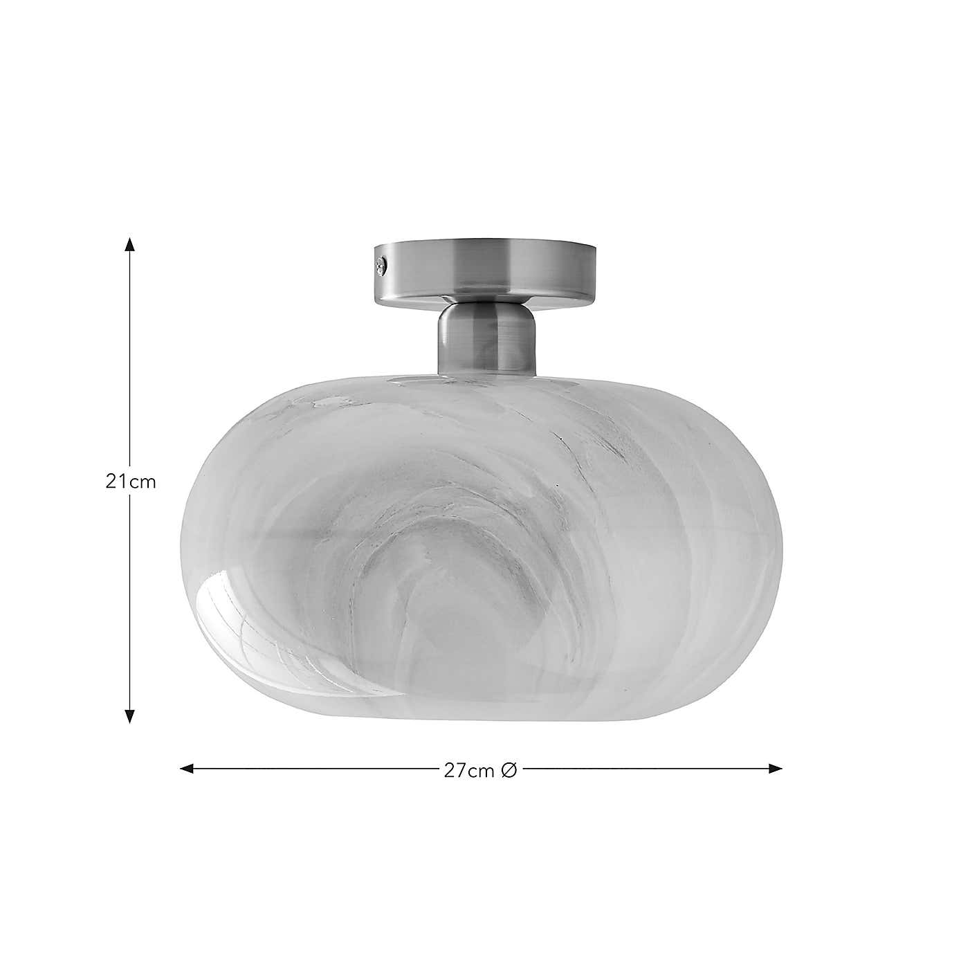 Lacey Alabaster Semi Flush Ceiling Light