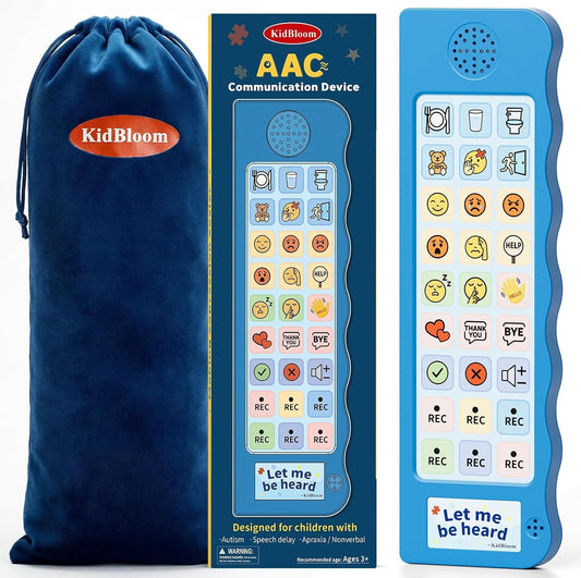 KidBloom AAC Device for Autism, Communication Sensory Toys for Kids Age 3–7
20 Sound Buttons & 6 Recordable Buttons, 2 Adjustable Volume Levels,Color-Zoned Design, 29 Speaker Holes