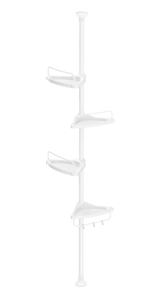 Corner Shower Shelf with 4 Trays White