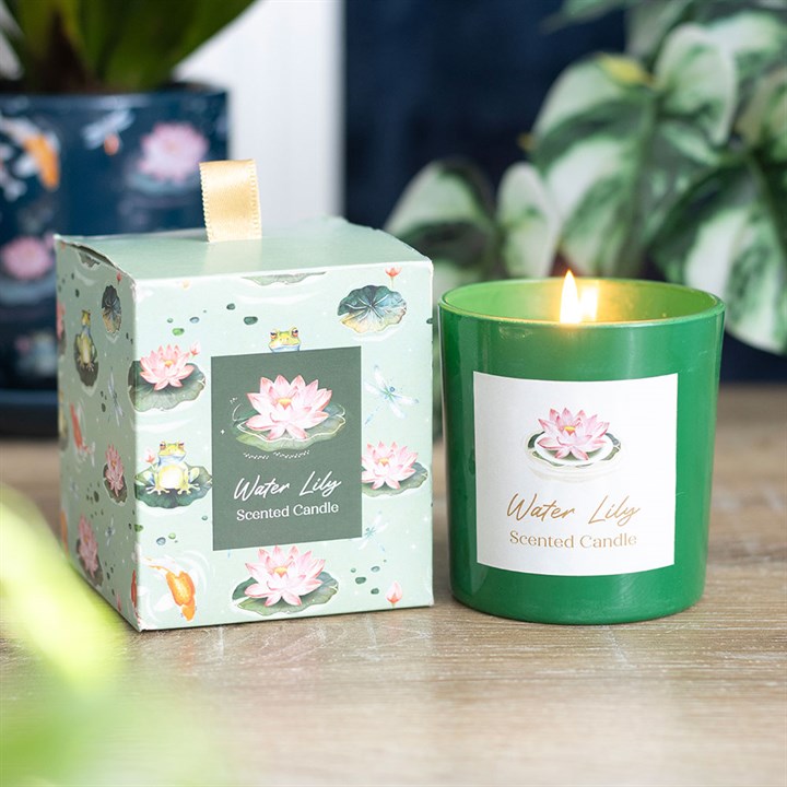 Water Lily Scented Glass Candle