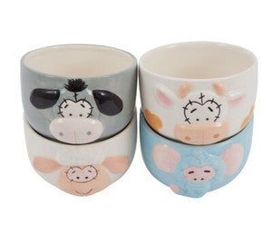 Set of 4 Ceramic Animal Egg Cups