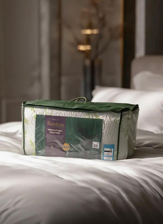 Pack of 2 Bamboo Memory Foam Pillows RRP £49!