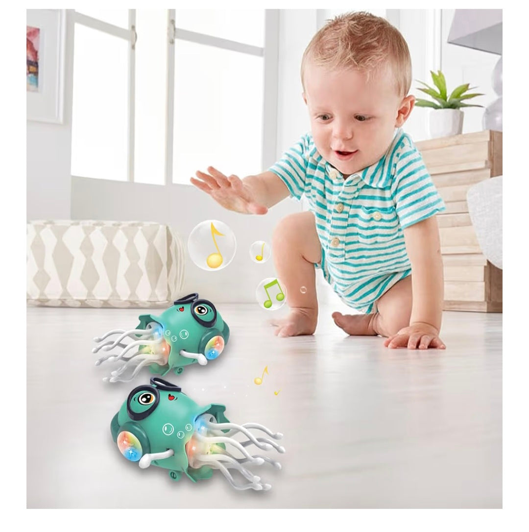 Dancing Jellyfish Toy, Magical Electric Dancing Jellyfish Baby Toy with LED Light and Music Sensory