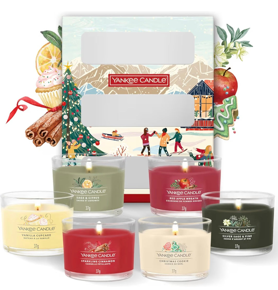 Yankee Candle Christmas Scented Candles Gift Set | 6 Mini Filled Votive Candles | Après Ski Collection