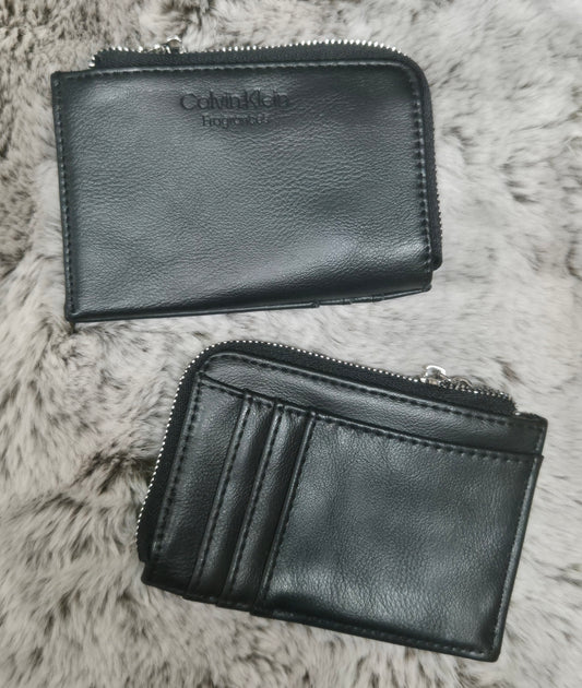 Calvin Klein Fragrances black  card case zipped wallet