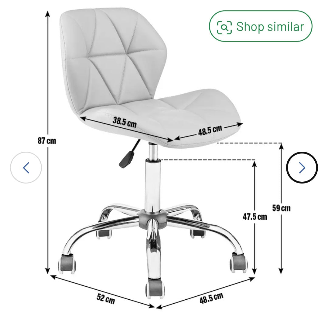 Home Boutique Faux Leather Office Chair - White