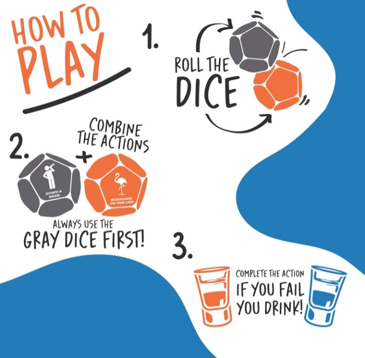 Boxer Gifts Diced Giant Dice Drinking Game | Fun Drinking Games For Adults | Indoor or Outdoor Party Games Gift For Adults
