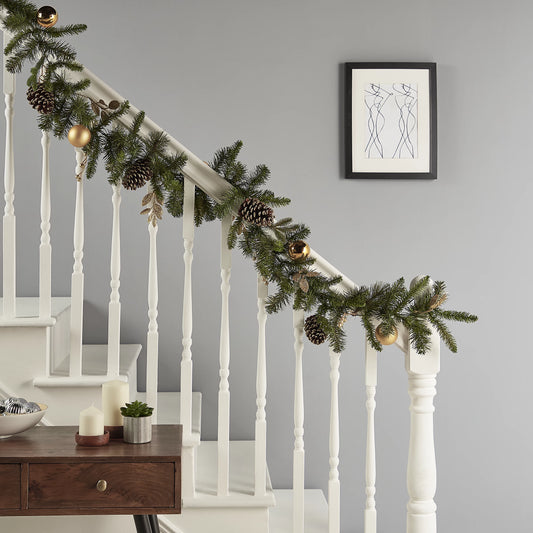 Pinecone & Bauble Gold effect Garland 1.83m