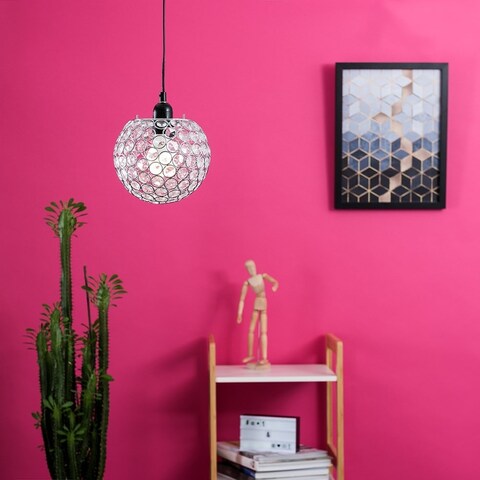 Small Ducy Pendant Ceiling Shade. Chrome/Clear