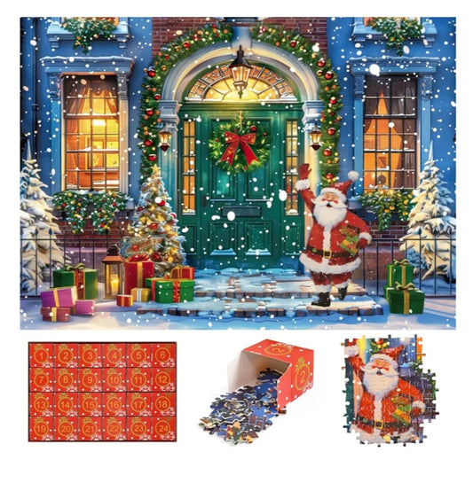 Christmas Countdown Jigsaw Puzzle 1008 - Santa Claus Pattern, 70x50cm, Perfect for Kids & Adults